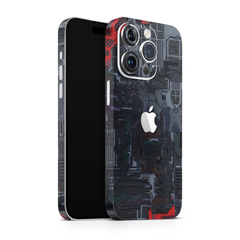 Apple IPhone Skin Wrap - Red Black Motherboard Design – SkinsLegend