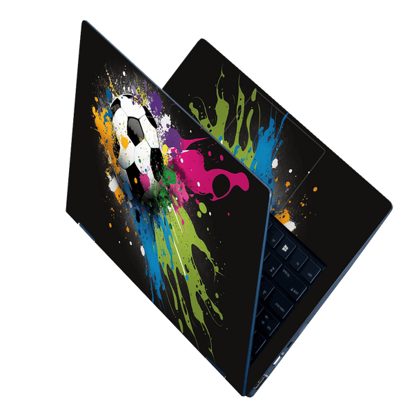 Laptop Skin - A Football or Soccer on Black