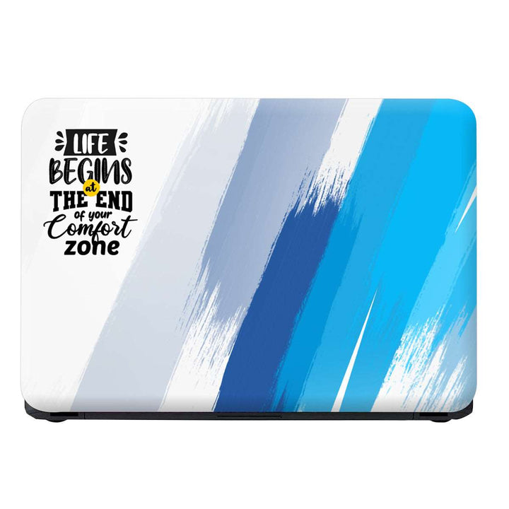 Laptop Skin - Life Begins Blue Brush Stroke