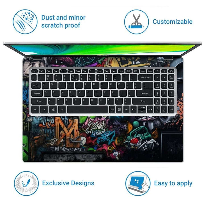 Laptop Skin - Wooden M Graffiti