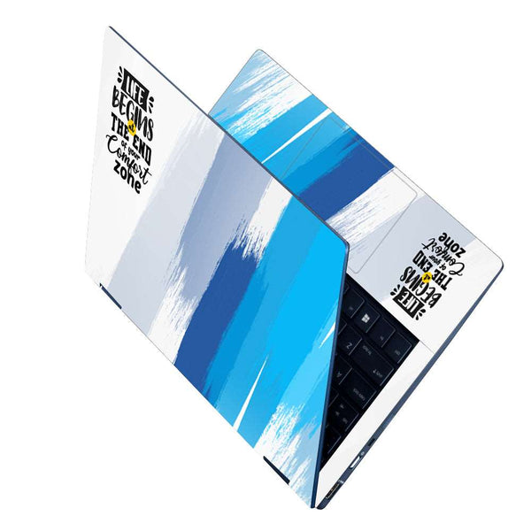 Laptop Skin - Life Begins Blue Brush Stroke