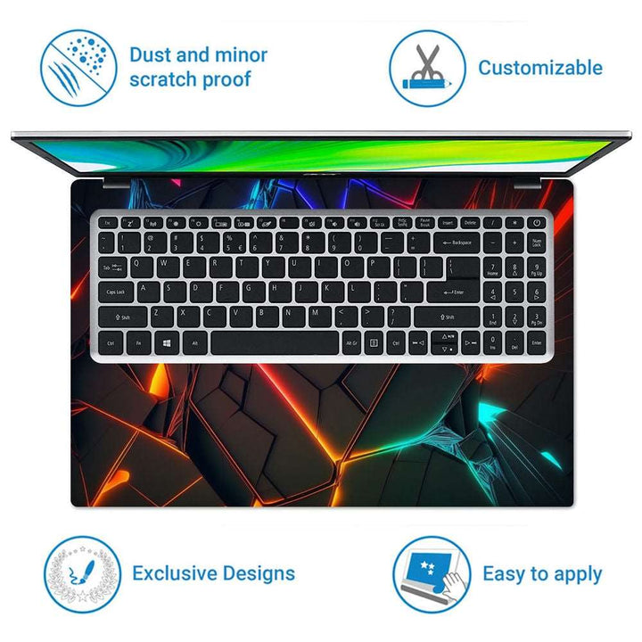 Laptop Skin - Neon Particles Shapes