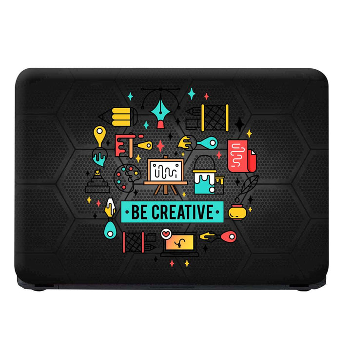 Laptop Skin - Be Creative on Hexagon Black