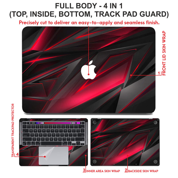 Laptop Skin for Apple MacBook - 3D Grey Megenta - SkinsLegend