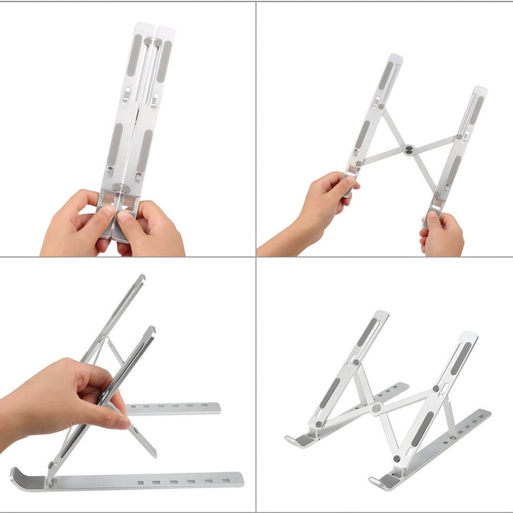 6 Angles Adjustable Aluminum Ergonomic Foldable Portable Tabletop Laptop Riser Stand - SkinsLegend