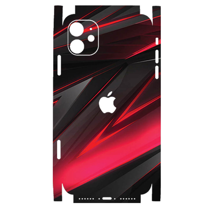 Apple iPhone Skin Wrap - Black Red 3D Pattern - SkinsLegend