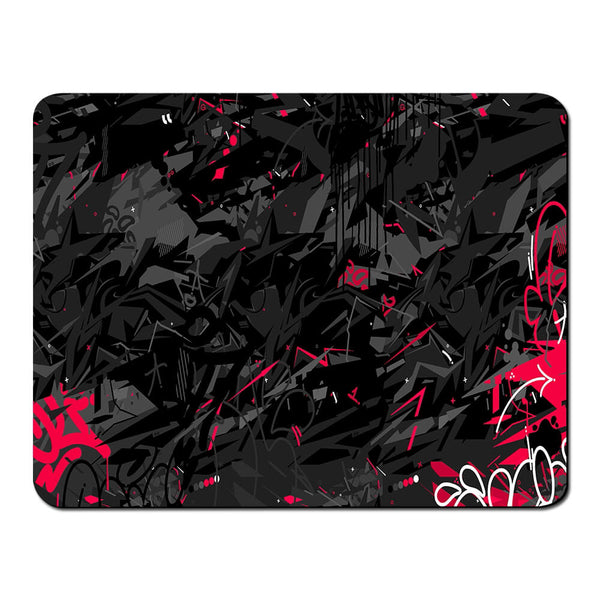 Mouse Pad - Black Red Graffiti Design