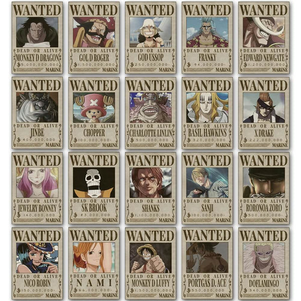 Exclusive One Piece Bounty Posters Collection, Set of 22