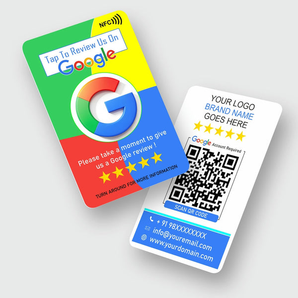 Vibrant Google Review Card | QR Code and NFC Chip | Tap or Scan