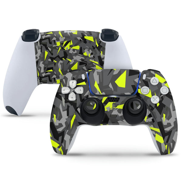 PlayStation 5 Controller Skin - Yellow Sparkle on Black Grey