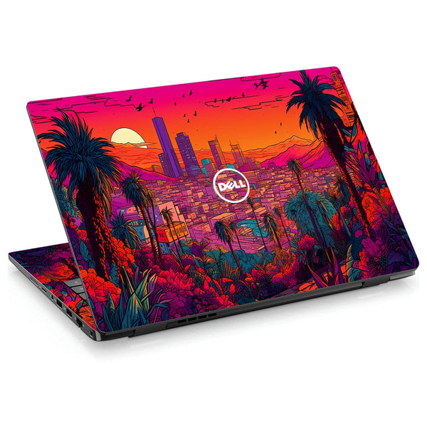 Dell Laptop Skin - Neon Cityscape Glow