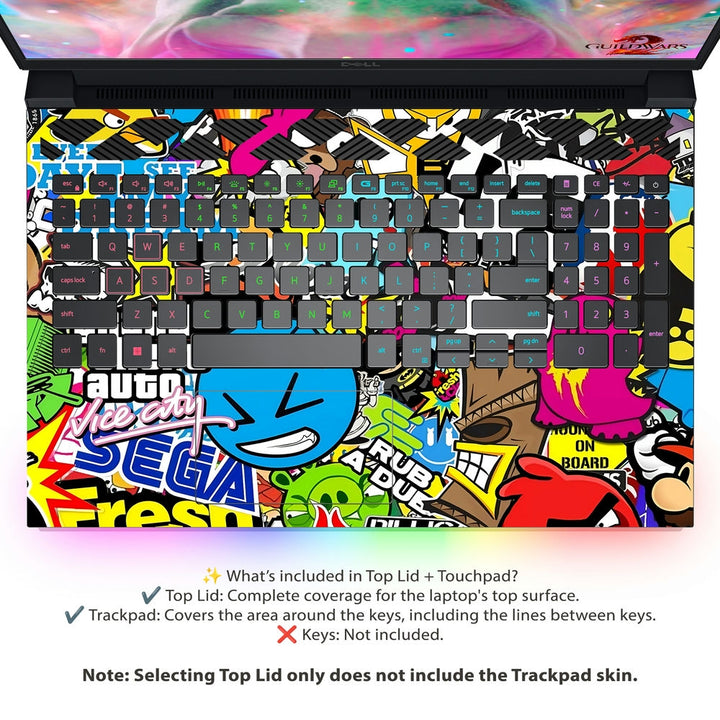 Dell Laptop Skin - DC Sticker Bomb