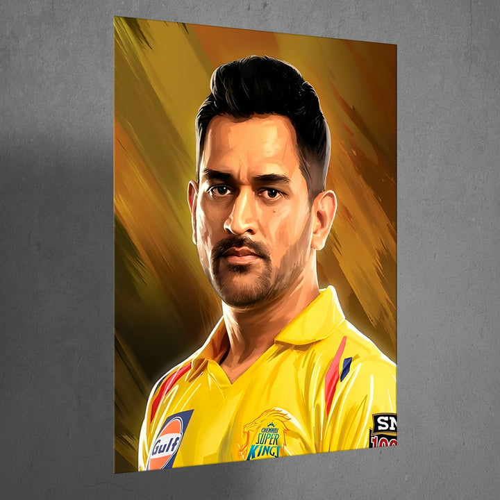 Metal Poster - Indian Cricketer MS Dhoni MS04