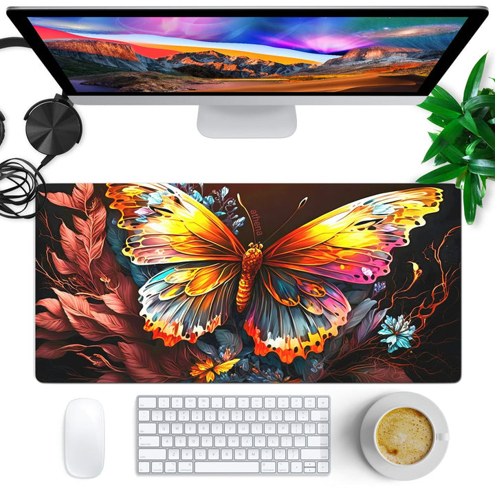 Anti-Slip Desk Mat Gaming Mouse Pad - Colorful Butterfly