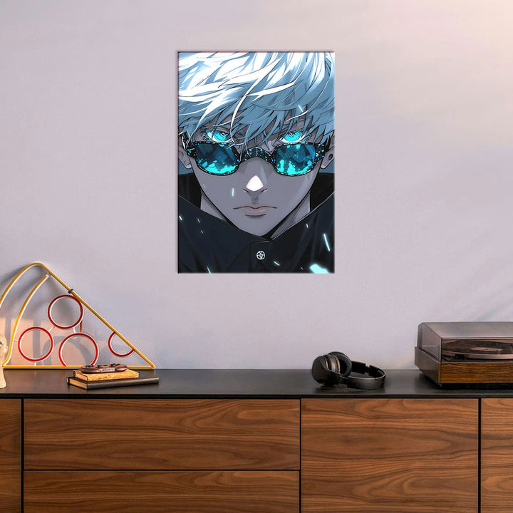 Metal Poster - Anime White Haired Hero