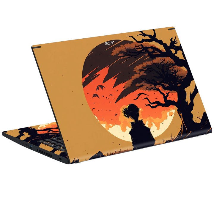 Acer Laptop Skin - Girl Under the Full Moon Blood and Tree