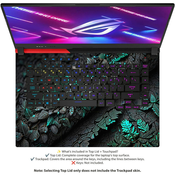 Asus Laptop Skin - Emerald Foliage Glow