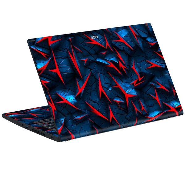 Acer Laptop Skin - Red and Blue Spike Pattern