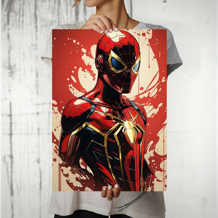 Metal Poster - Spiderman Red Golden