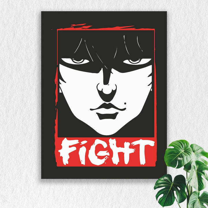 Self Adhesive Textured Vinyl Poster Fighters Determination