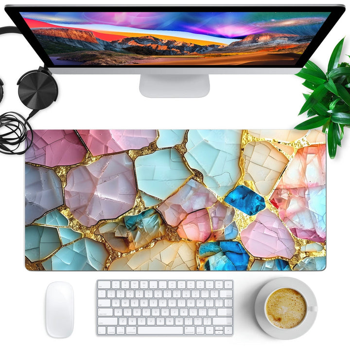 Anti-Slip Desk Mat Gaming Mouse Pad - Gemstone Radiance