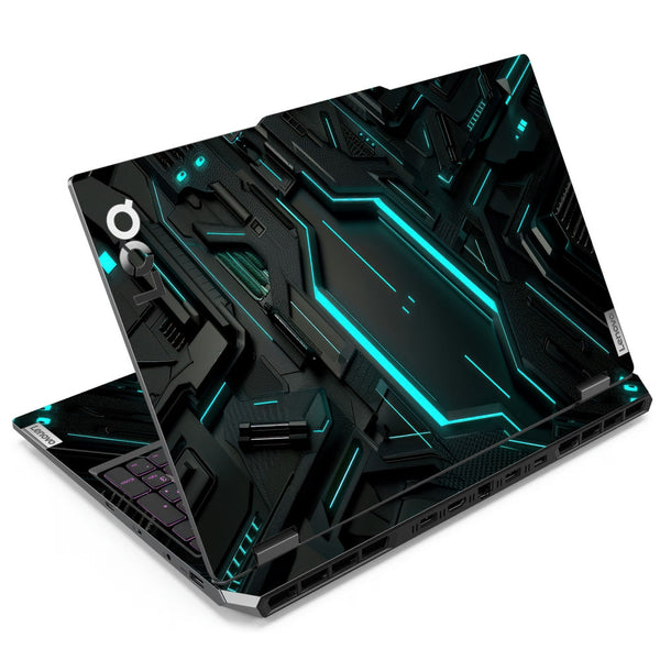 Lenovo LOQ Laptop Skin - Green and Black Tech Circuit Abstract