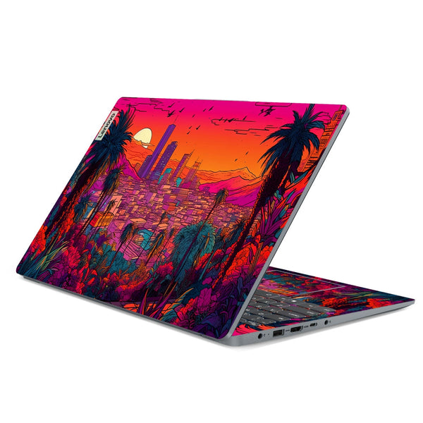 Lenovo Laptop Skin - Neon Cityscape Glow