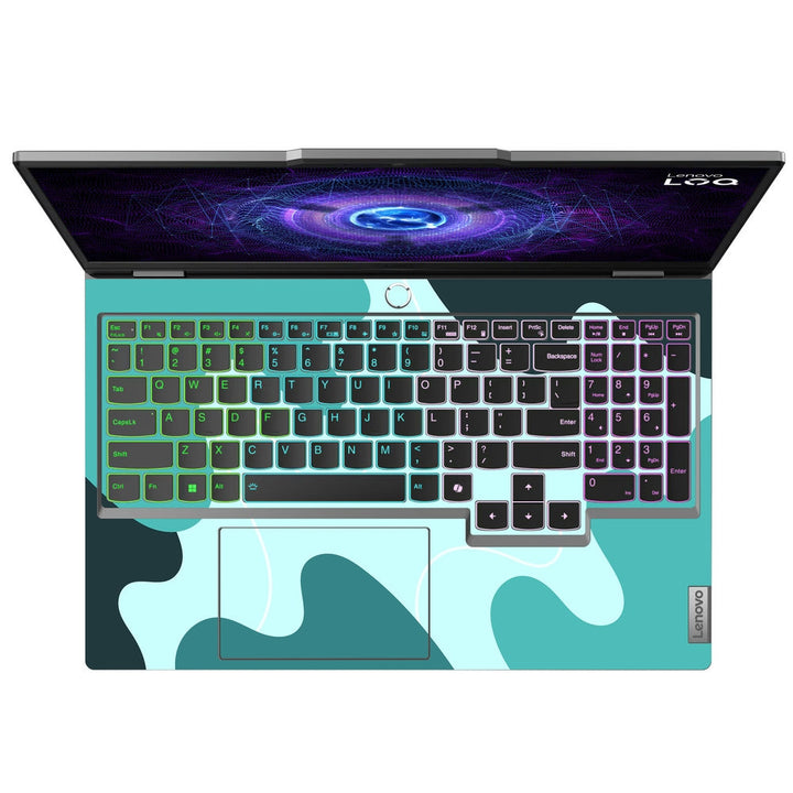 Lenovo LOQ Laptop Skin - Turquoise Abstract Waves Pattern