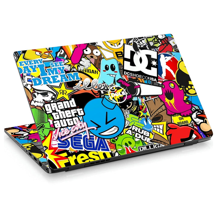 Dell Laptop Skin - DC Sticker Bomb