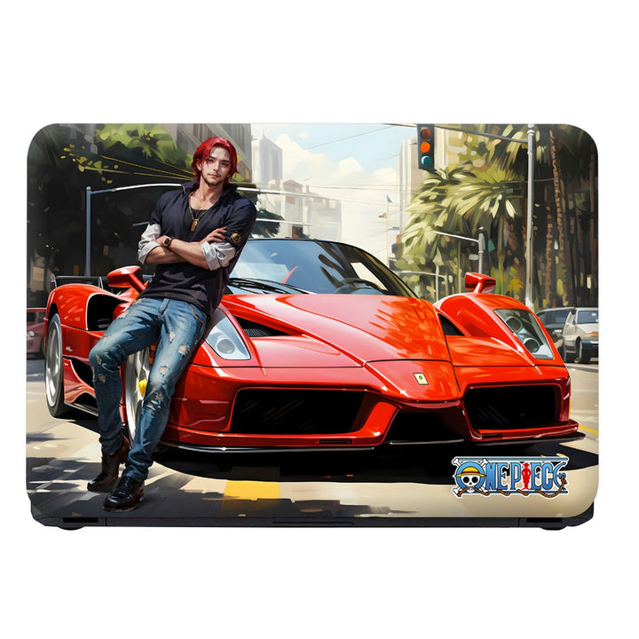 Laptop Skin - One Piece Shanks with Red Ferrari