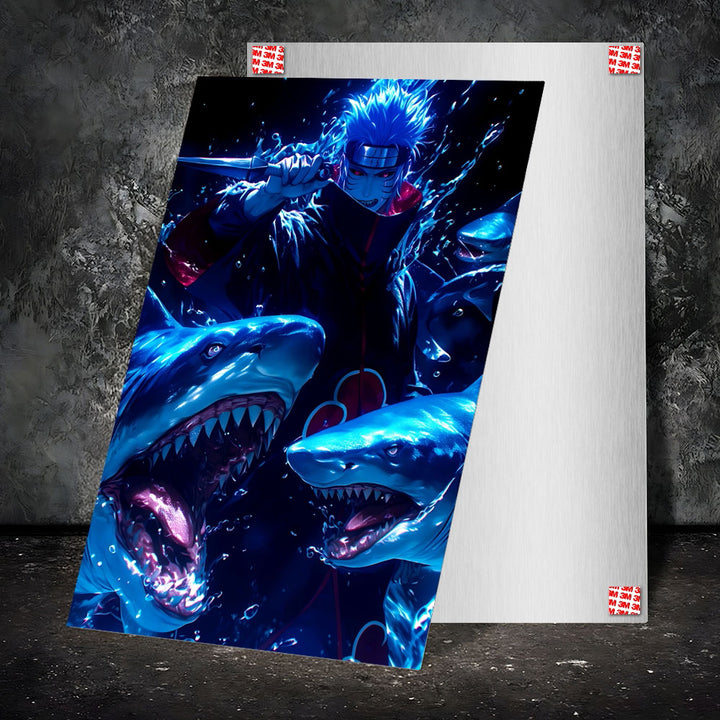 Metal Poster - Anime Blue Shark Kisame Hoshigaki