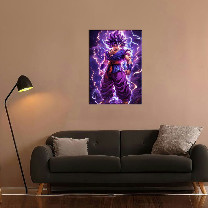 Metal Poster - Anime Goku Purple