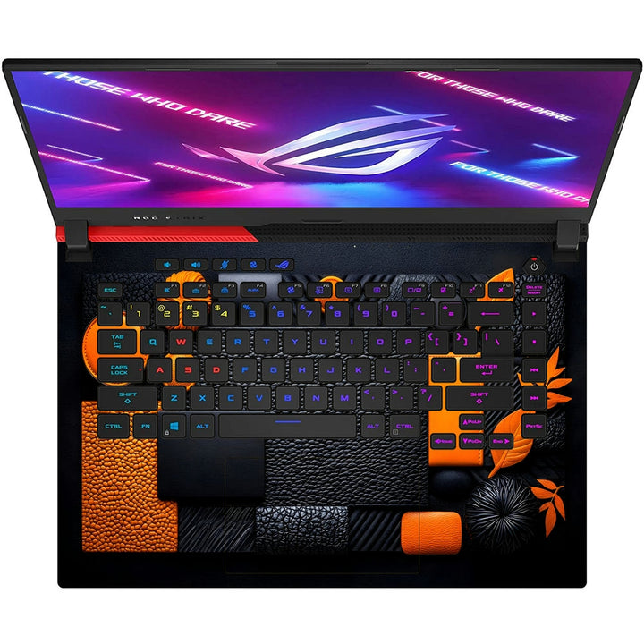 Asus Laptop Skin - Black and Orange Futuristic Layout