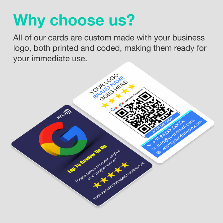 Google Review Card Deep Blue