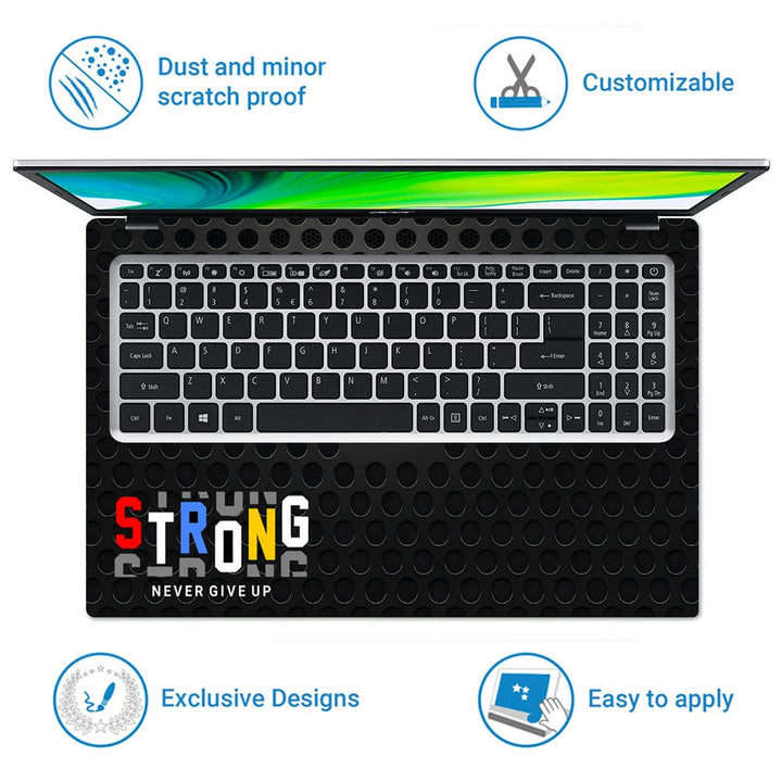 Laptop Skin - Dell Strong Never Give Up