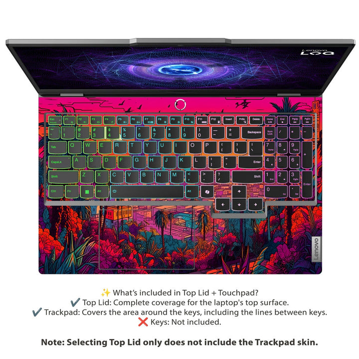 Laptop Skin - Neon Cityscape Glow