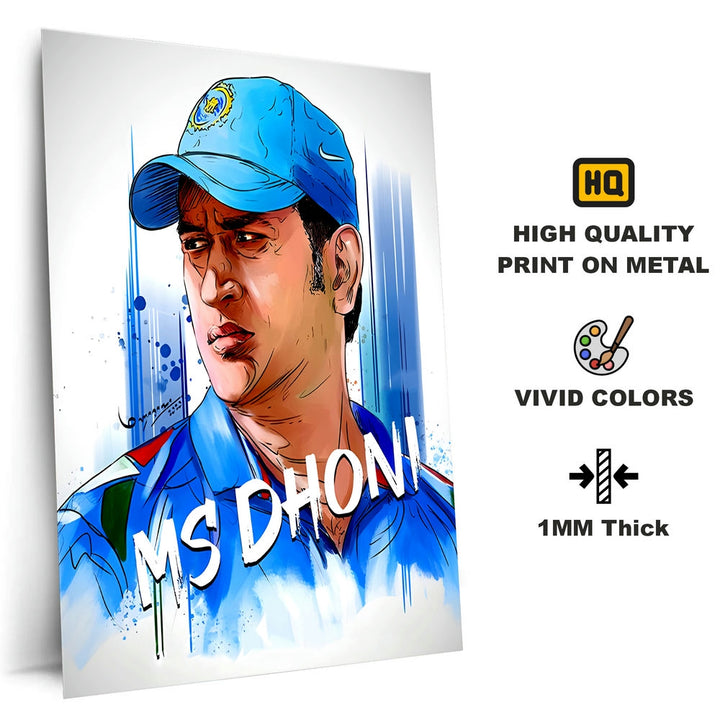 Metal Poster - Indian Cricketer MS Dhoni MS05