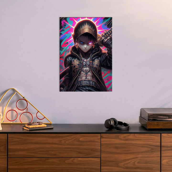 Metal Poster - Anime Golden Hoodie