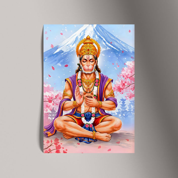 Self Adhesive Textured Vinyl Poster Lord Hanuman Divine Protector