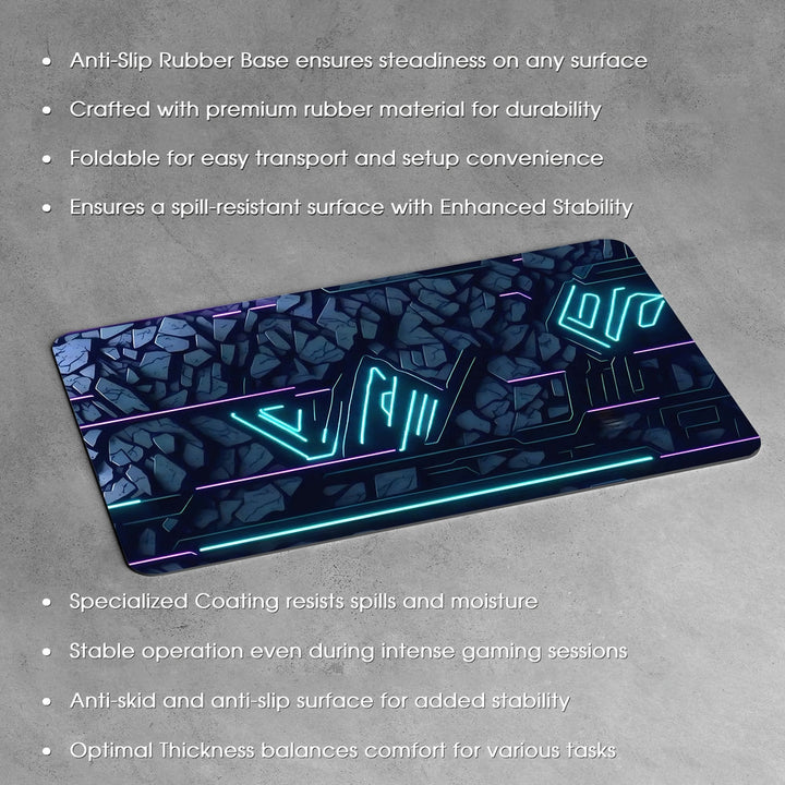 Anti-Slip Desk Mat Gaming Mouse Pad - Cyber Glyphs