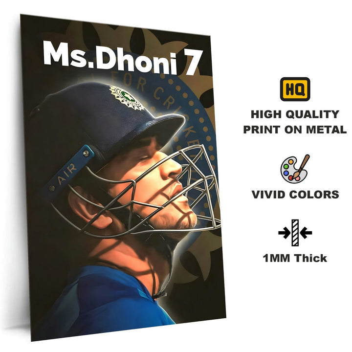 Metal Poster - Indian Cricketer MS Dhoni MS07