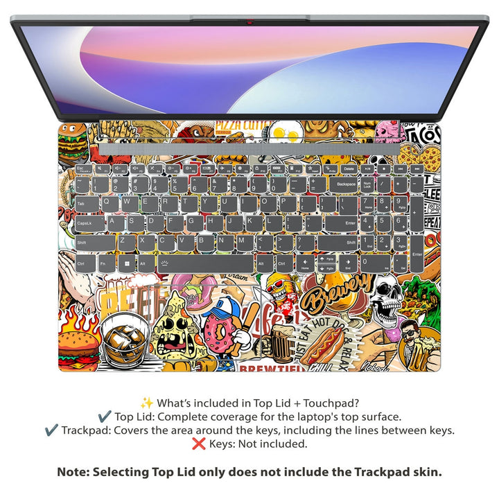 Lenovo Laptop Skin - Pizza Sticker Bomb