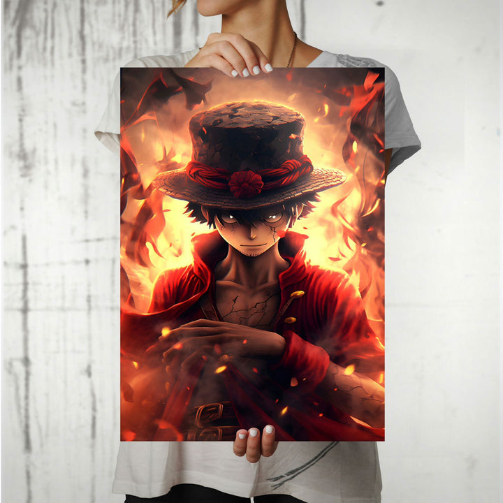 Metal Poster - One Piece Monkey D Luffy OP09