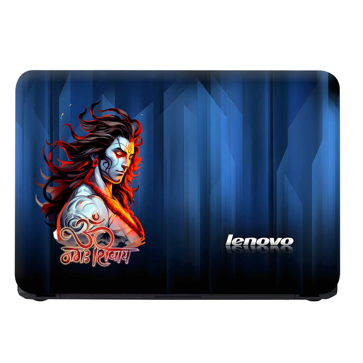 Laptop Skin - Om Namah Shivay on Blue Lenovo Backgound