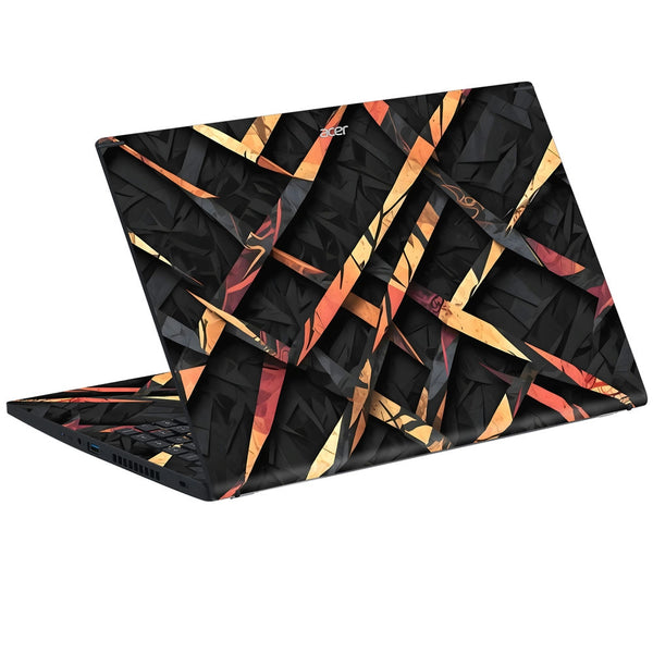 Acer Laptop Skin - Red and Black Braided Abstract