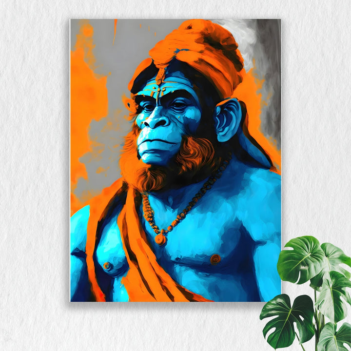 Self Adhesive Textured Vinyl Poster Lord Hanuman Spiritual Art