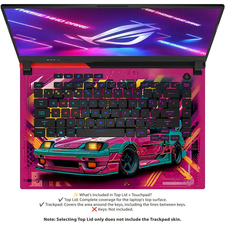 Asus Laptop Skin - Vibrant Retro Racer