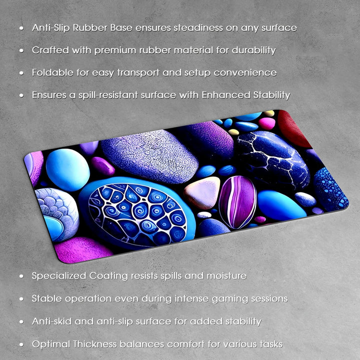 Anti-Slip Desk Mat Gaming Mouse Pad - Colorful Pebbles CP25