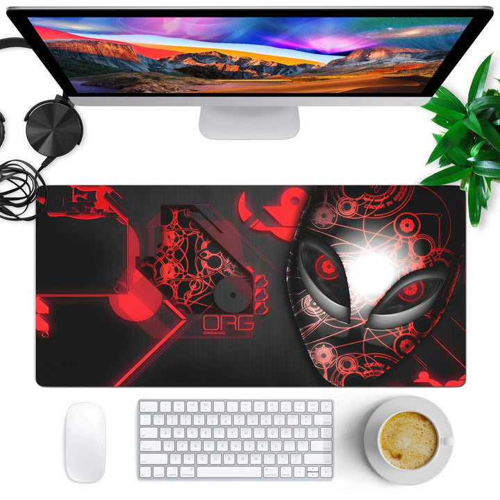 Anti-Slip Desk Mat Gaming Mouse Pad - Alienware Red Tech Design