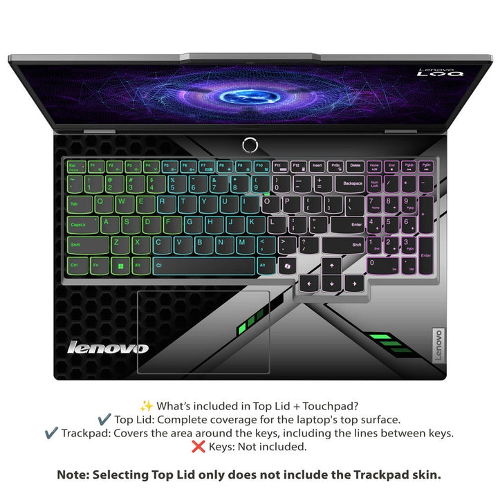 Laptop Skin - Lenovo Modern Black & Green